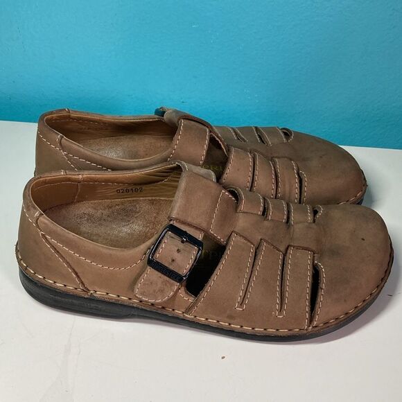 Birkenstock Footprints Classic Fisherman Sandal 41 Men 8 Women 10 Brown Leather main image 16